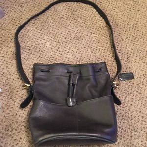 Coach hobo shoulder bag with drawstring cinch